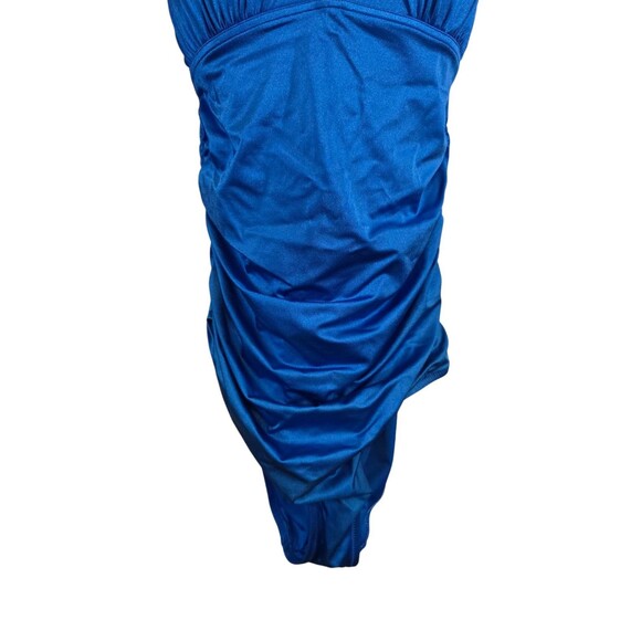 Victoria Secret Swimsuit Womans Large Blue Forever One Piece Halter Ruched Beach - Picture 4 of 6